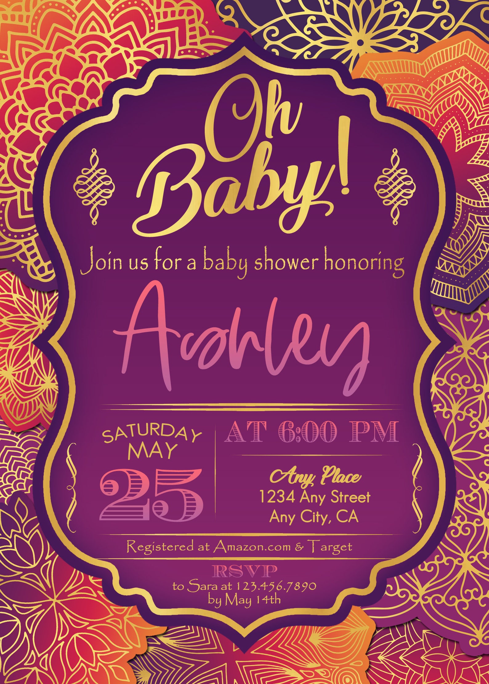 Moroccan Invitation Arabian Nights Invitation Moroccan Baby - Etsy