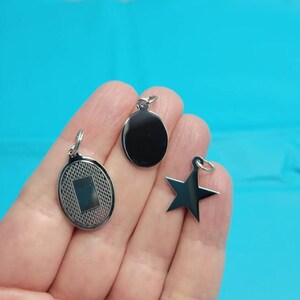 Sterling Silver Engravable Charms: Star, Oval, Oval with Banner