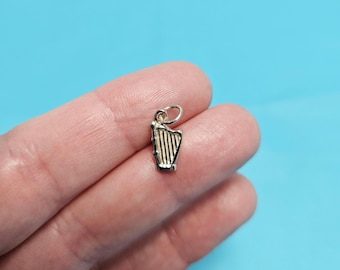 Sterling Silver Harp Charm Pendant For A Necklace