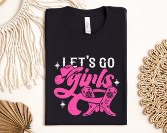 Let's Go Girls Tshirt, Country Music Women's Tee, Pink Shania Tshirt
