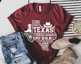 Texas Graphic T-Shirt, Country Music Tee, Unisex
