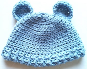 Merino Cashmere Crochet Charity Baby Bear Beanie