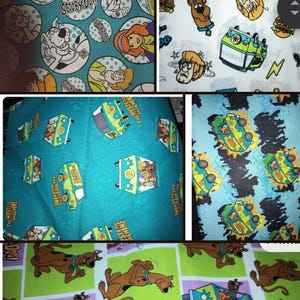 Tela de algodón de Scooby Doo, varios diseños y tamaños, más añadidos el 22/4.