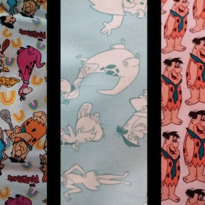 Flintstones cotton fabric remnants several patterns