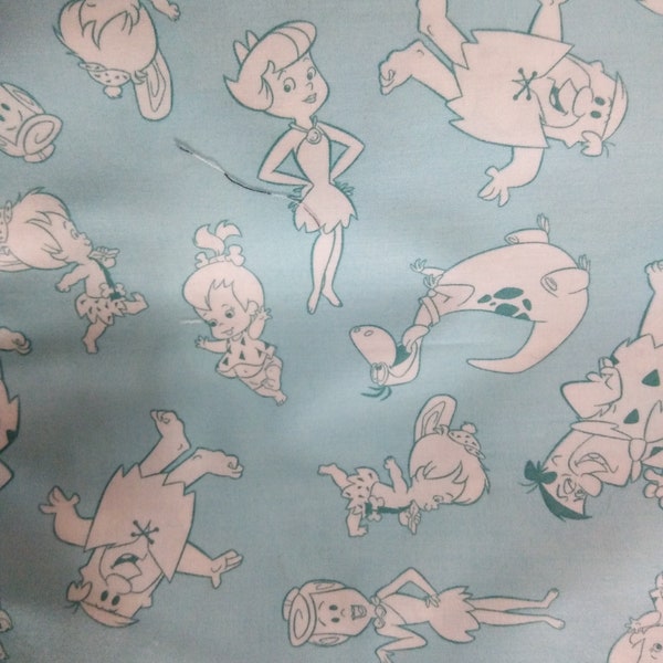 Flintstones cotton fabric fat quarter ,  by the half yard or yard