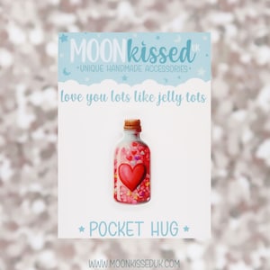Jar of Hearts Pocket Hug, Cute Sweet Jar Charm, Pocket Hug Token, Pick Me Up Pocket Hug, Love you Lots Like Jelly Tots Keepsake Gift