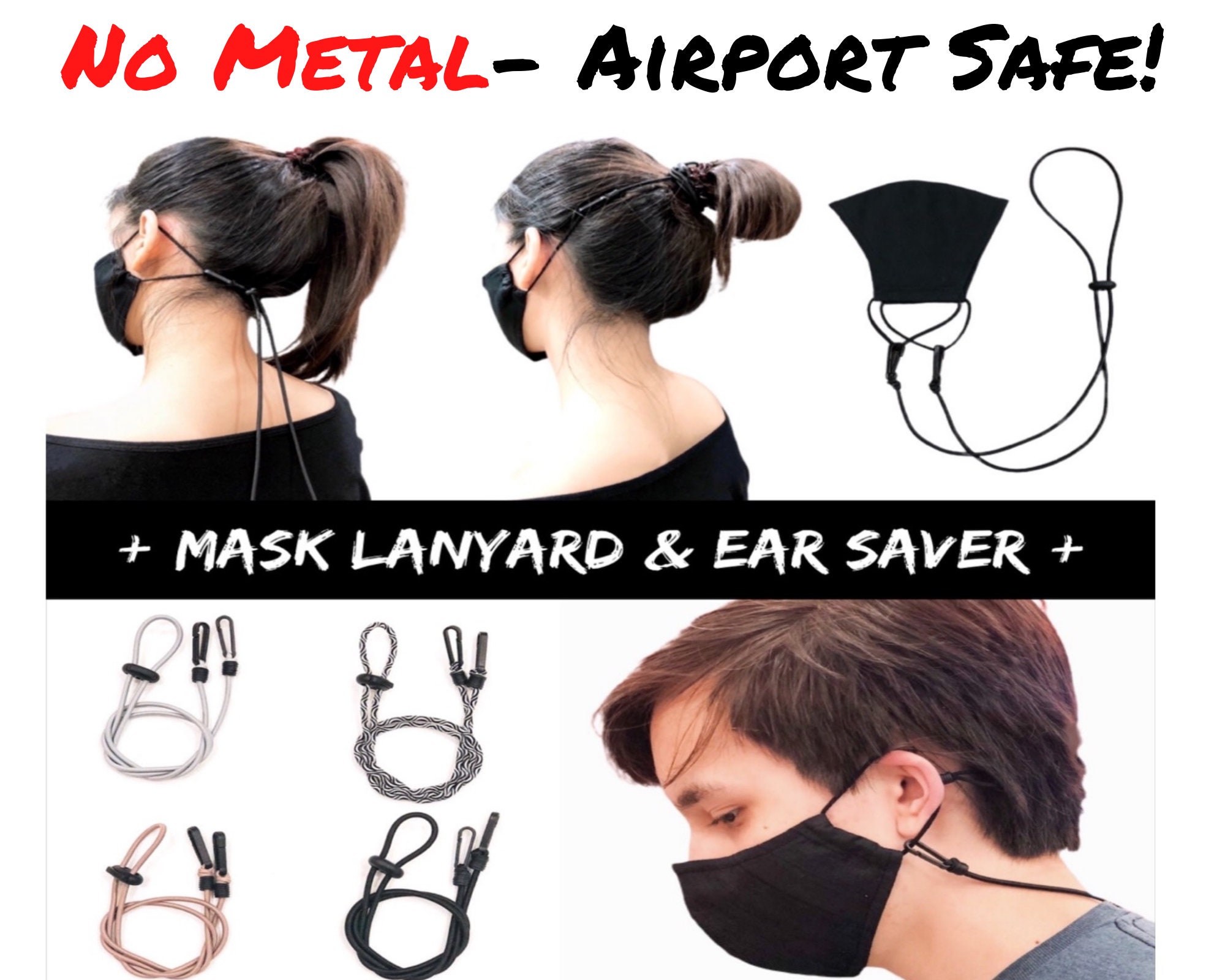 Ear Saver, Face Mask Ear Saver, Crochet Ear Saver, Ponytail Ear Saver, Hair  Bun Ear Saver, Mask Lanyard, Mask Holder, Mask Extender 