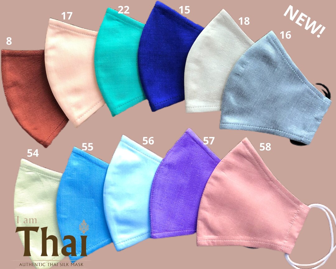 3 Layer Thai Silk & Muslin Face Mask with Nose Wire Filter Etsy Italia