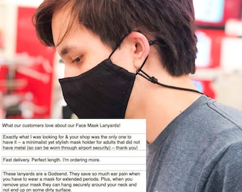 Face Mask Lanyard, Ear Saver, Neck Band, Mask necklace, Adjustable length, Mask Chain Holder, Hangs around Neck, Keep Face Mask Stay Clean