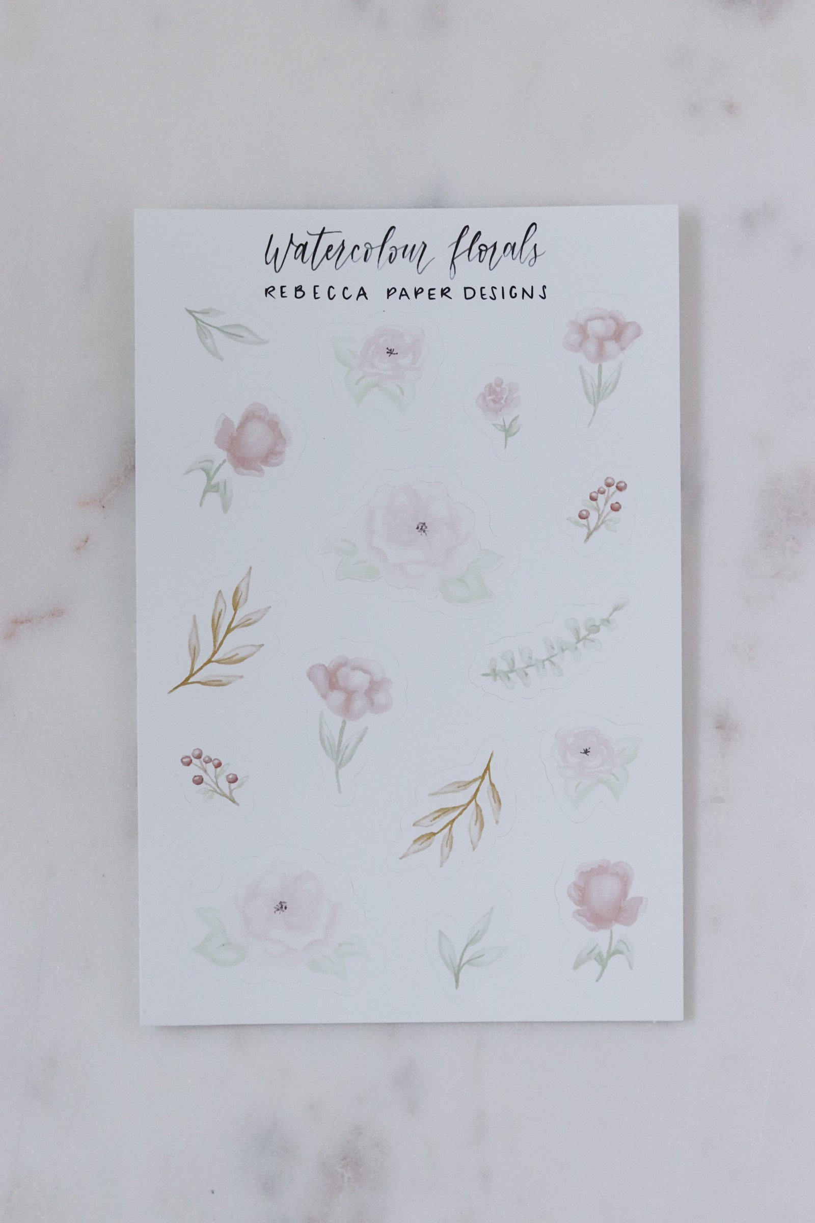 watercolour floral sticker sheet aesthetic laptop stickers etsy