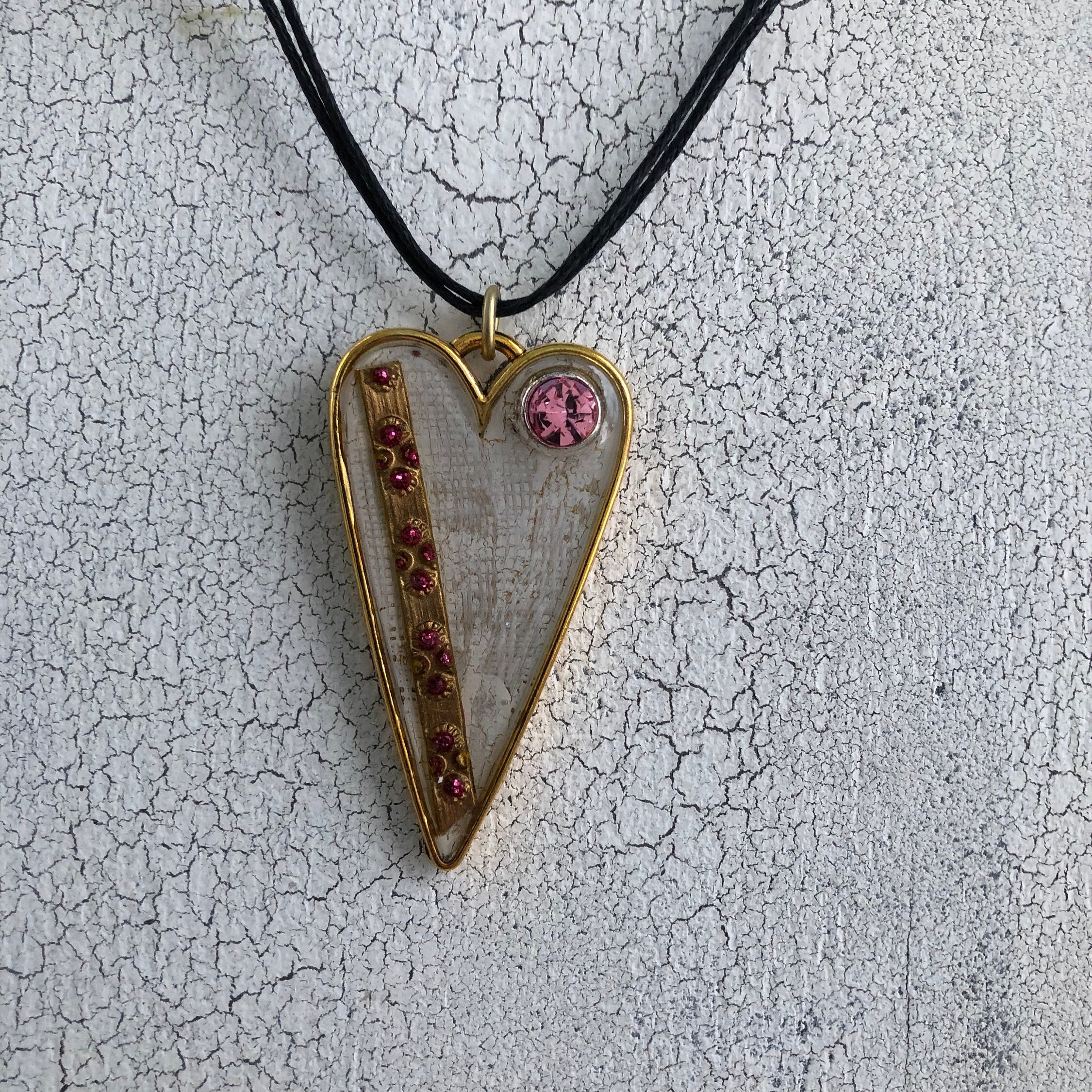 Collier Pendentif Moderniste Vintage - Métal Rouge/laition/cuivre - Forme Ronde - Occasion