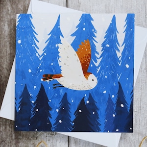 Owl's Flight Christmas Card | Xmas Cards | Christmas Cards | Owl Card | Snowy Card | Happy Christmas | Xmas card