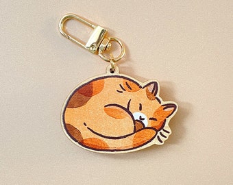 Torti Cat Wooden Keyring | Keychain | Kawaii keyring | Wooden keychain | Christmas Gift