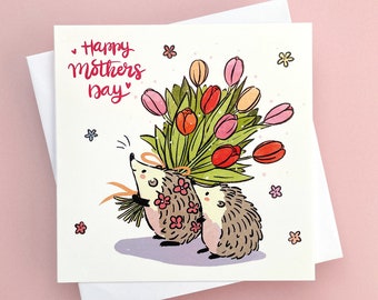 Hedgehog Happy Mothers Day card | Happy Mother's day card | Card for mum | Mum card | Nana | Mothers Day Card | Mothers Day