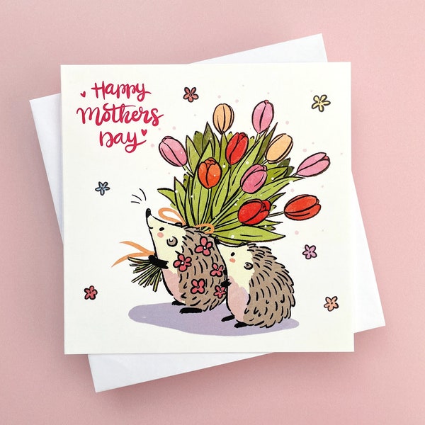 Hedgehog Happy Mothers Day card | Happy Mother's day card | Card for mum | Mum card | Nana | Mothers Day Card | Mothers Day