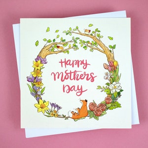 Tarjeta del Día de la Madre con corona de bosque / Tarjeta del Día de la Madre / Tarjeta para mamá / Tarjeta para mamá / Nana / Abuela / Mamá