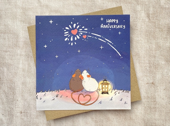 Mice Gazing Anniversary Card | Silver Foil Romantic Card