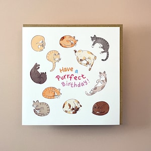 A Purrfect Birthday Card | Birthday Card | Cat Card | Birthday Cat Card | Happy Birthday | Funny Cats