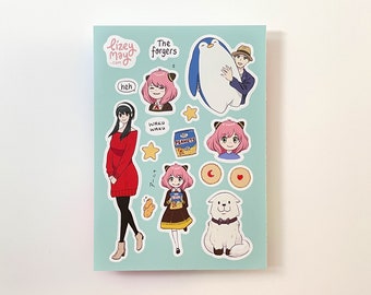 The Forgers Sticker Sheet | Stickers | Spy Family Stickers | Journal Stickers | Kawaii stickers | Planner | Scrapbook | Bullet Journal