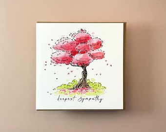 Restful Sakura Sympathy Card | Sympathy Cards | Thinking of you Cards | Thoughtful Card | Sorry Card | Mindful card | Lizey May