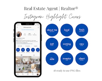 Hoogtepunten voor makelaars | Instagram hoogtepuntcovers voor onroerend goed | Vastgoedmarketing | Socialemediamarketing voor onroerend goed