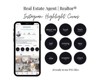 Hoogtepunten voor makelaars | Instagram hoogtepuntcovers voor onroerend goed | Vastgoedmarketing | Socialemediamarketing voor onroerend goed