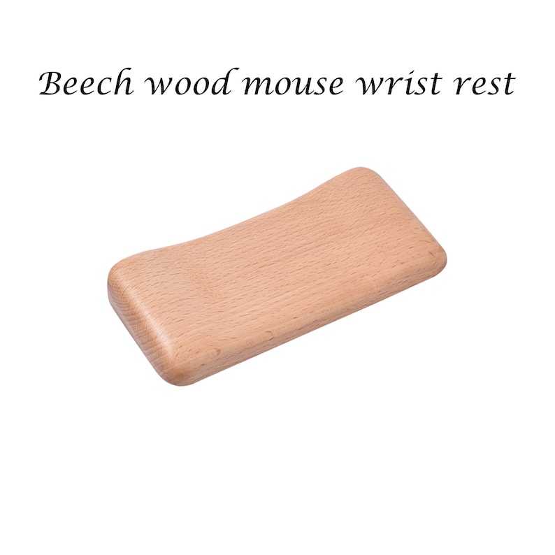 Walnut wood keyboard wrist rest, beech wood mouse wrist pad image 6