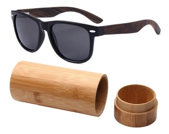 Premium quality wood arms polarized sunglasses with bamboo case,classic mens shades,trendy women sun glasses