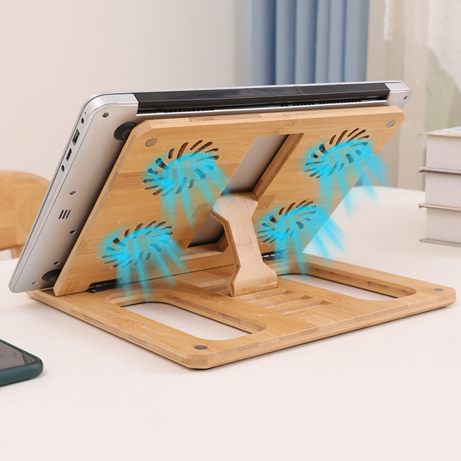 Bamboo laptop stand for desk computer stand laptop Etsy