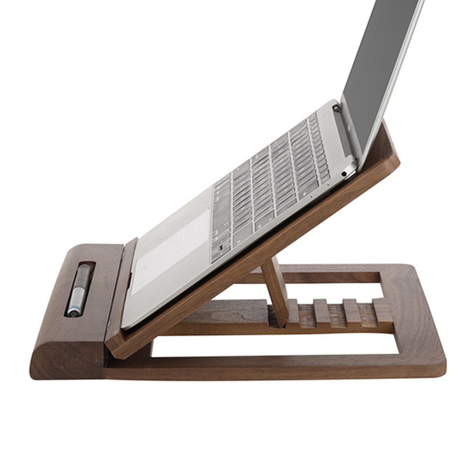 Wooden laptop stand with wrist rest walnut wood notebook Etsy