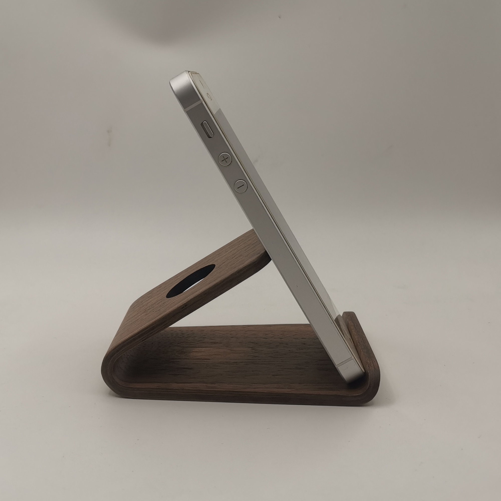 Walnut Wood Phone Stand Desk Wooden Iphone Holder Cellphone Etsy
