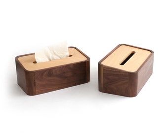 Wooden Tissue Box Cover, Rectangular Tissue Box Holder, Housewarming Gift
