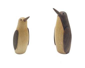 Holz Pinguin Figur, Tier Statue, kleines Ornament, Home Office Desktop Dekoration Handarbeit