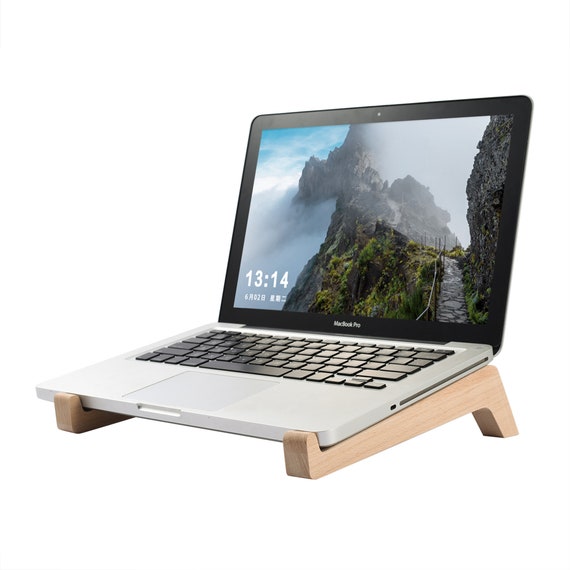 Beech Wood Laptop Stand for Desk MacBook Stand Wooden Notebook