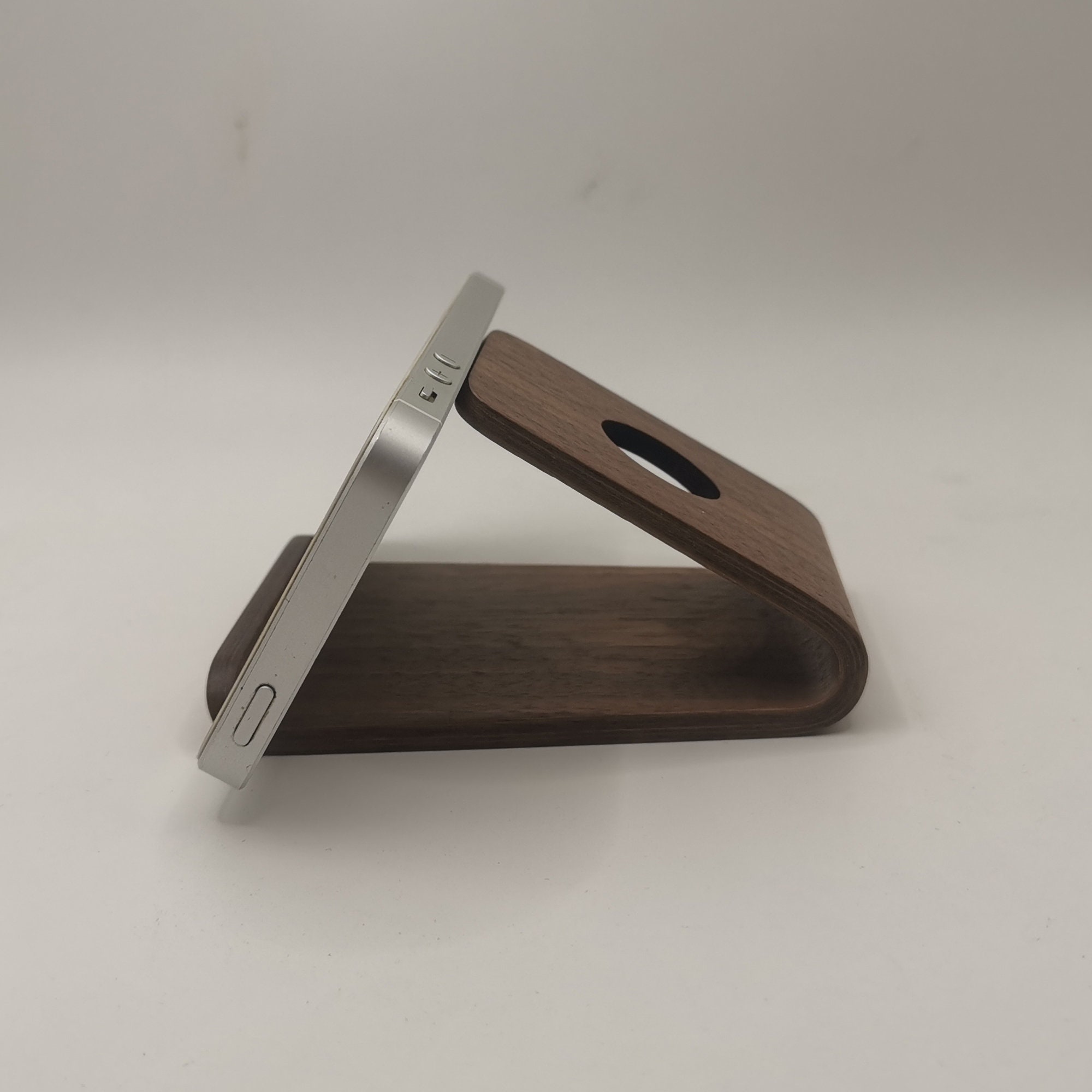 Walnut Wood Phone Stand Desk Wooden Iphone Holder Cellphone Etsy