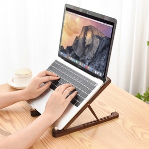 laptop stand for desk Notebook Stand Laptop stand made of oak HP Asus laptop holder Acer size 11-15 inch Wooden laptop stand