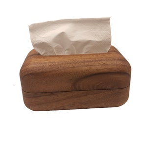 Walnut wood tissue box cover, facial tissue holder,handmade tissue box storage