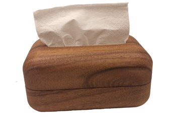 Walnut wood tissue box cover, facial tissue holder,handmade tissue box storage