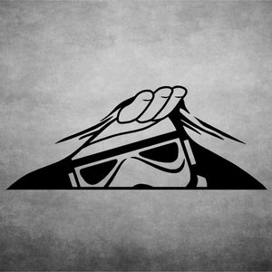 Two Stormtroopers Peeking Car Decal – 6 Inch Black Vinyl Sticker For Star Wars Fans (Signage Cafe)