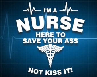 Nurse SVG Heartbeat Medical Logo Decal clipart Save Your Ass Tshirt Download cut with Sillhouette or Cricut Vinyl Cutter
