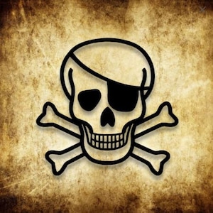 Pirata Teschio SVG clipart Scarica il taglio con Sillhouette o Cricut Vinyl Cutter tshirt tshirt t-shirt
