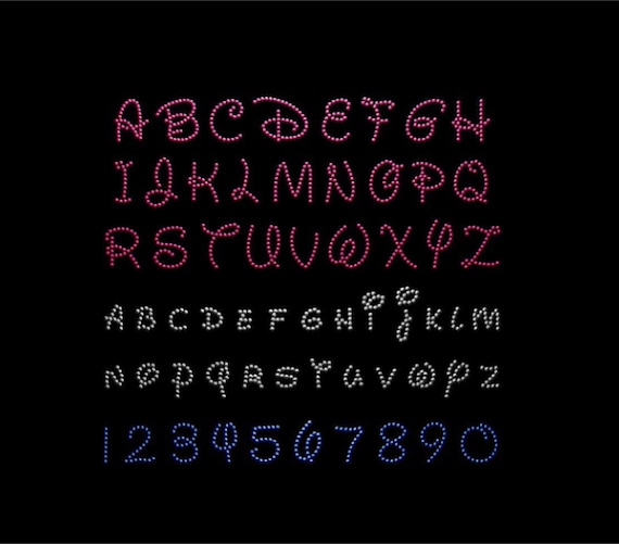 Rhinestone SVG Alphabet Letters for Template to Cut on Sticky Flock with Cricut or other vinyl cutters Caps, Small, and Numbers 10ss