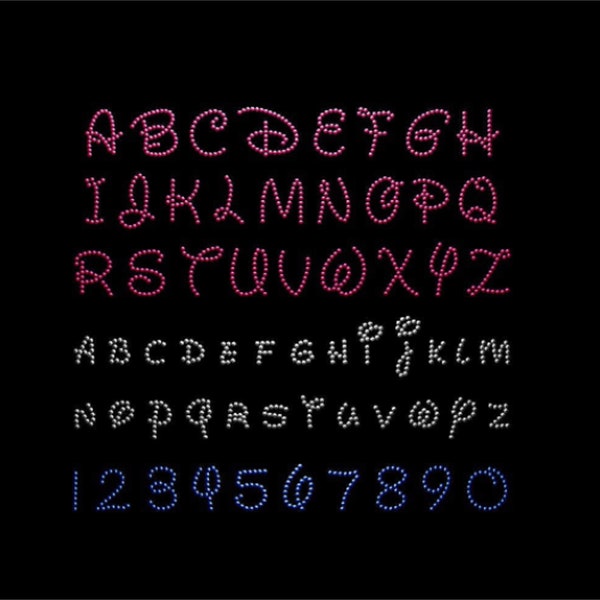 Strass SVG Alphabet Letters for Template to Cut on Sticky Flock with Cricut ou d’autres coupe-vinyles Caps, Small, and Numbers 10ss