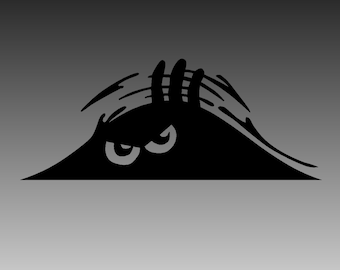 Ojos mirando desde el coche SVG Scary Decal clipart Descargar corte con Sillhouette o Cricut Vinyl Cutter