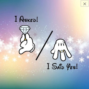 I Said Yes SVG Casal Camisas Mickey e Minnie com clipart de anel Baixe cortado com silhueta ou cortador de vinil Cricut