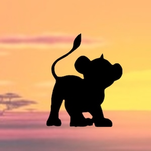 Simba Silhouette SVG Lion King Cat download for DIY Cricut Sillohette & other vinyl cutters T shirt