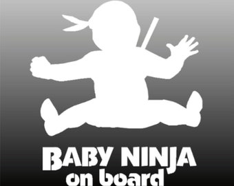 Baby on Board SVG Baby Ninja Karate Kid clipart Download cut with Sillhouette or Cricut Vinyl Cutter
