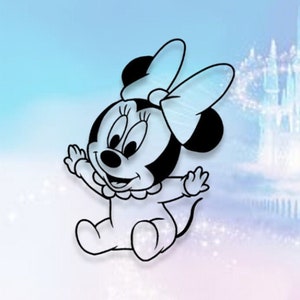 Baby Minnie an Bord SVG Download Minnie Maus Baby cut mit Sillhouette oder Cricut Vinyl Cutter