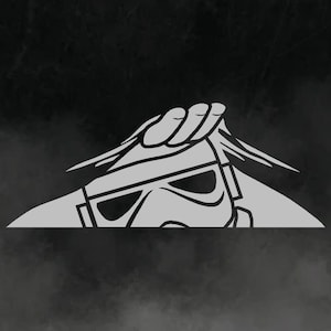 Storm Trooper Peeking from Car SVG Star Wars Storm Trooper Decal clipart Download cut with Sillhouette or Cricut Vinyl Cutter