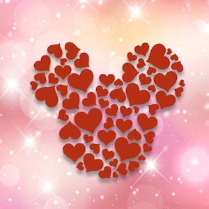 Hearts SVG Love Mickey Download Cutting Files For Silhouette and Cricut Vinyl Cutting Machines Svg Files